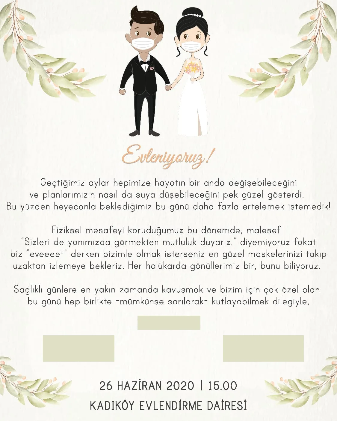 Illustrated wedding invitation